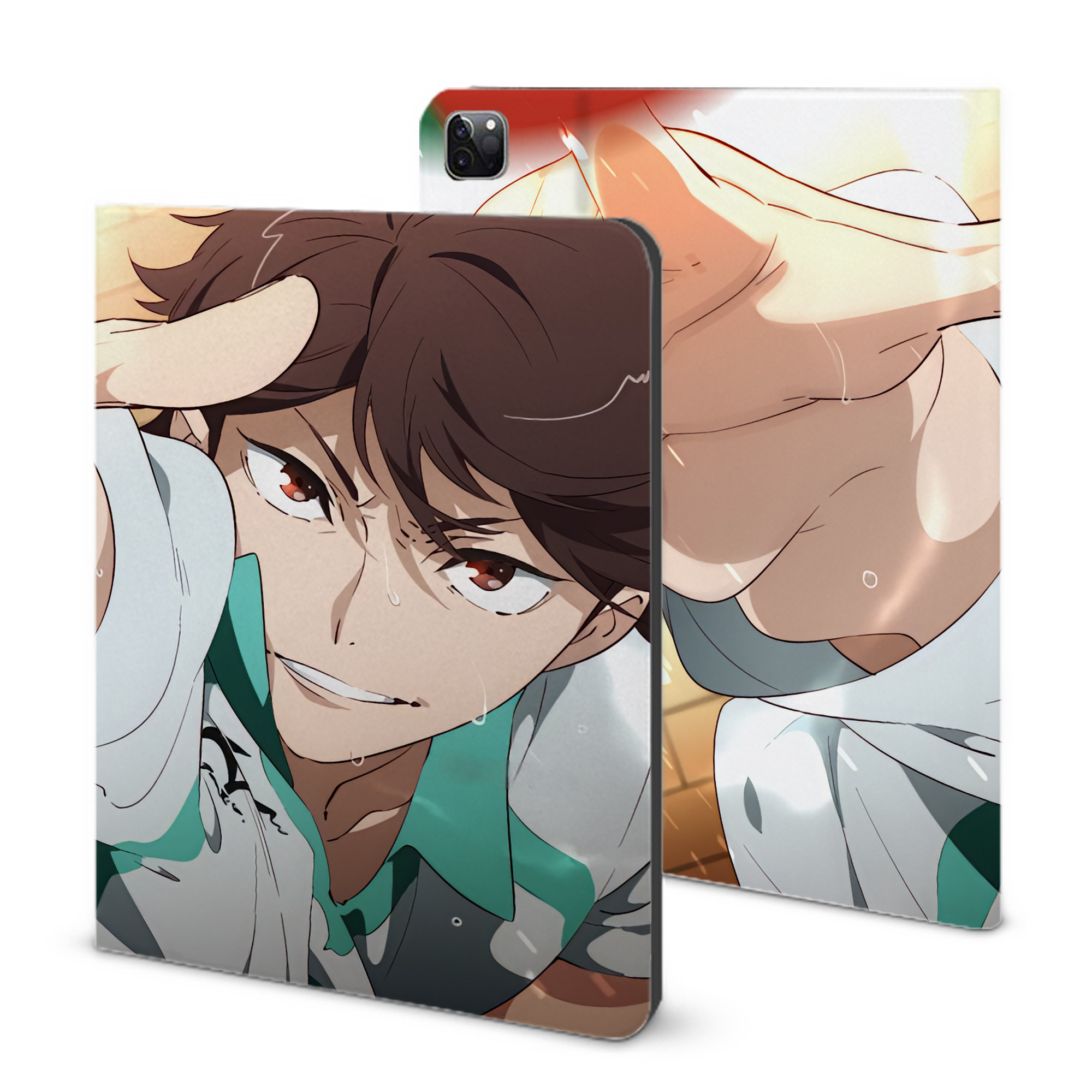 （画像用） ハイキュー!! Haikyu!! IPad ケース ブック型 PUレザー TPU 耐衝撃 軽量 薄型 ペン収納なし 全面保護 IPad 各モデル対応